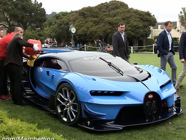 У 1,500 л.с. Bugatti Vision GT были некоторые проблемы, когда он покидал Пеббл-Бич